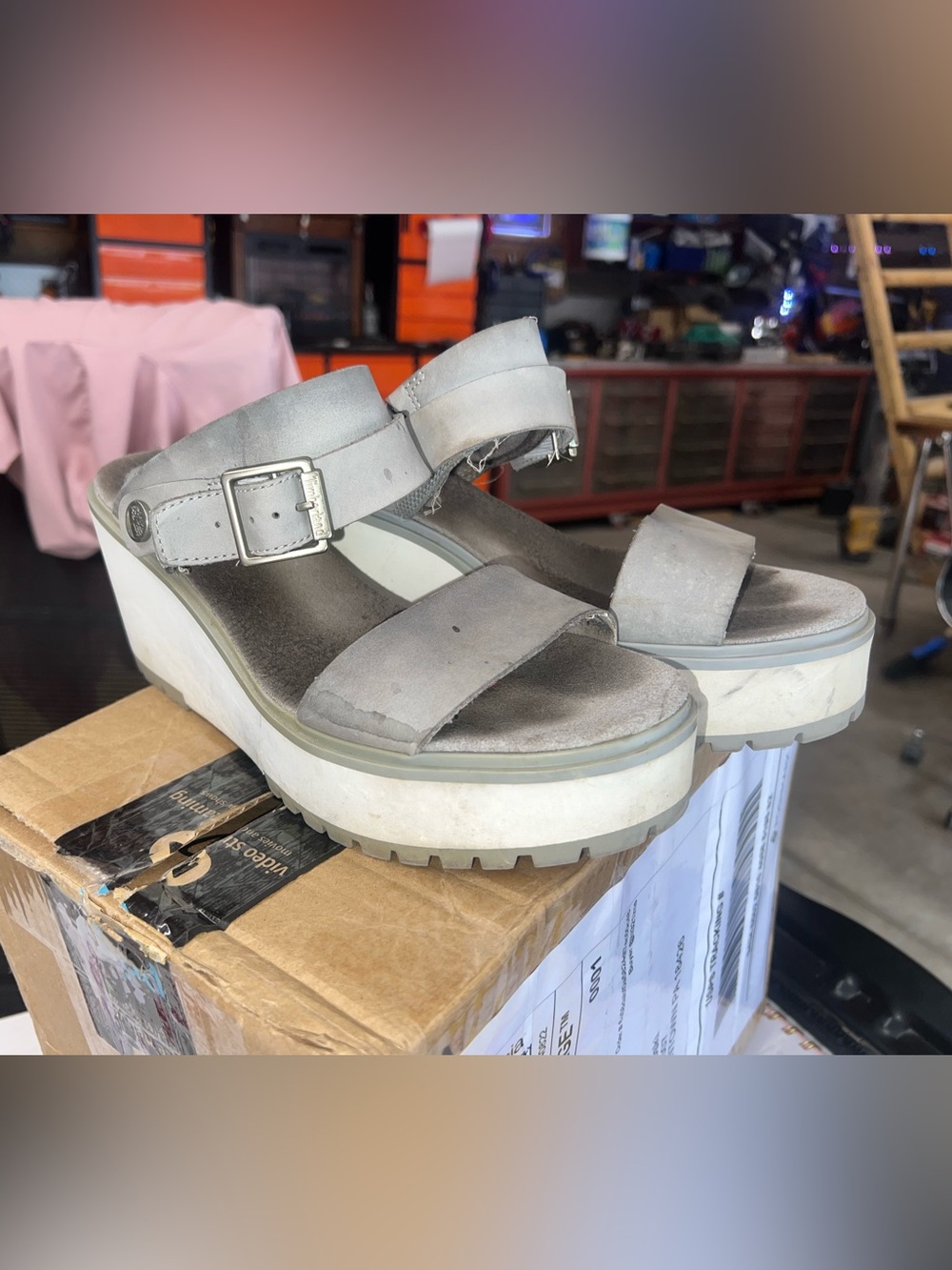 Timberland Women's Karolyn Platform Sandals/wedges in gray